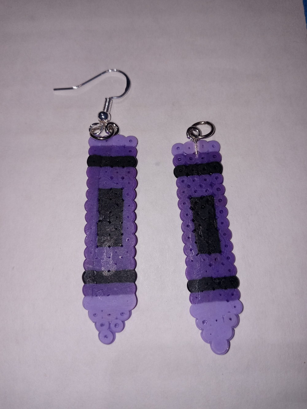 Purple and Black Dangle Bead Earrings for Women